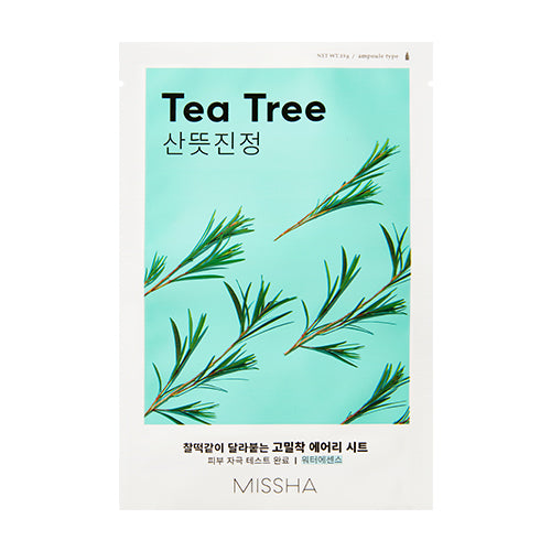 Missha – Airy Fit Tea Tree Sheet Mask, Μάσκα προσώπου με τειόδεντρο 19g