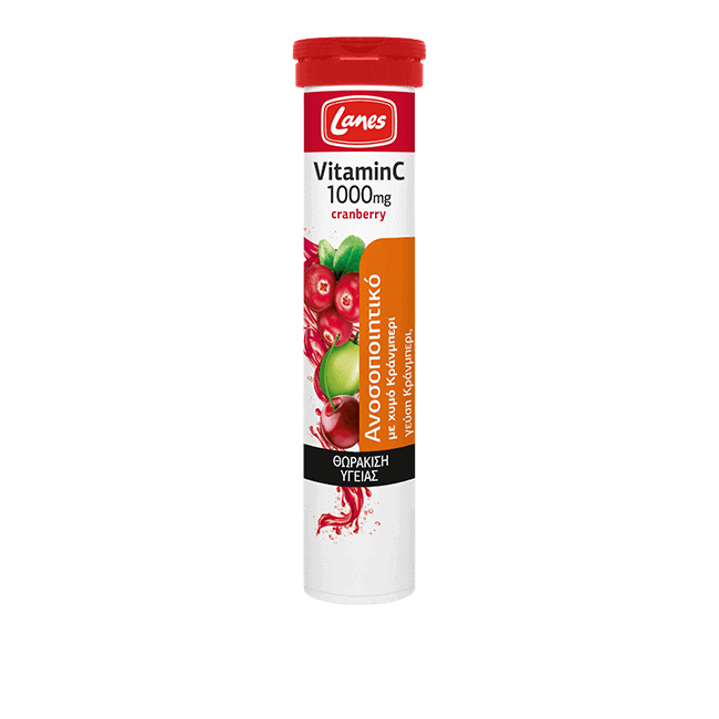 Lanes Vitamin C 1000 mg με κράνμπερι 20 αναβράζοντα δισκία