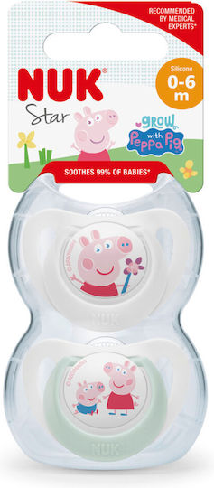 Nuk Star Πιπίλες Σιλικόνης Peppa για 6-18 μηνών 2τμχ