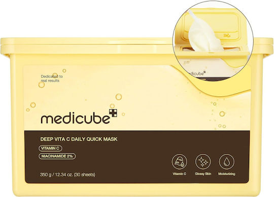 Medicube Deep Vita C Daily Quick Μάσκα Ομορφιάς Προσώπου για Λάμψη Με βιταμίνη C και Νιασιναμίδη 30τμχ