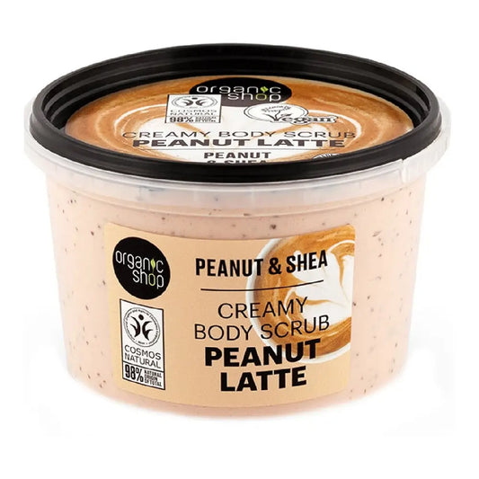 Organic Shop Creamy Body Scrub Peanut Latte Κρεμώδες Scrub Σώματος Φιστίκι & Βούτυρο Καριτέ 250ml