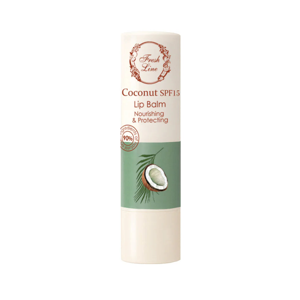 Coconut SPF15 Lip Balm με βιολογικό βούτυρο καριτέ, βιολογικό έλαιο καρύδας & εκχύλισμα από σύμφυτο