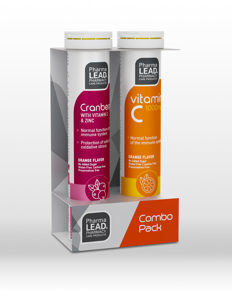 Pharmalead Cranberry με βιταμίνη  C 1000mg και ψευδάργυρο και δώρο 20 αναβράζοντα δισκία Vitamin C 1000mg