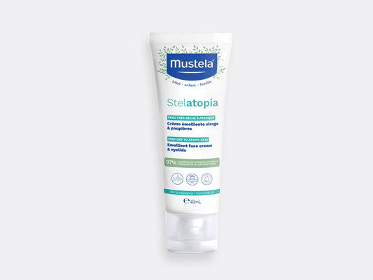 Mustela Stelatopia Emollient Face & Eyelids Cream Μαλακτική Κρέμα Προσώπου 40ml