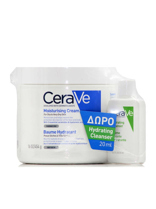 CeraVe Σετ Περιποίησης για Ενυδάτωση & Καθαρισμό Προσώπου Moisturising Cream 454 gr