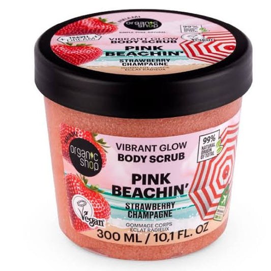 Organic Shop Body Scrub Travel Dream Fizzy Strawberry Scrub Σώματος Travel Dream με Φράουλα 300ml
