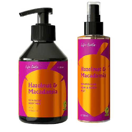 Life Roots Body Hero Duo Hazelnut & Macadamia σετ δώρου με Ενυδατικό Γαλάκτωμα Σώματος 250ml & Nourishing Hair Body Mist 150ml