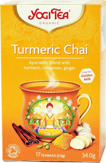 Yogi Tea Turmeric Chai Μείγμα Βοτάνων Βιολογικό Προϊόν 17 Φακελάκια 34gr