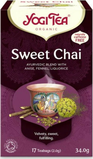 Yogi Tea Sweet Chai Μείγμα Βοτάνων Βιολογικό Προϊόν 17 Φακελάκια 34gr