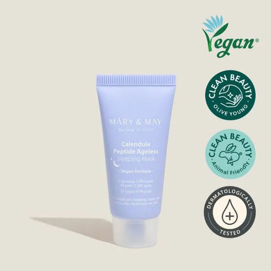 Mary & May Calendula Peptide Ageless Μάσκα Ομορφιάς Προσώπου Νύχτας για Αντιγήρανση Με Centella Asiatica 30gr