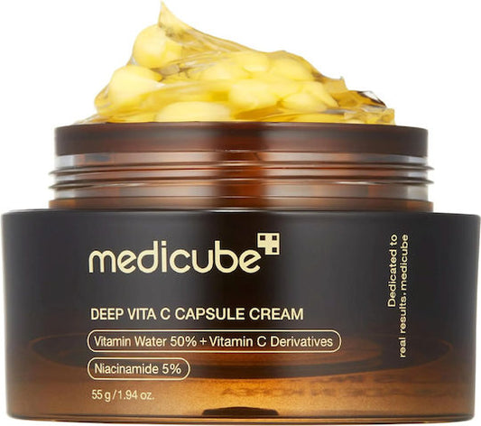 Medicube Deep Vita C Capsule Light 24ωρη Ενυδατική Κρέμα Προσώπου Ημέρας κατά των Πανάδων με Βιταμίνη C & Κολλαγόνο 55gr