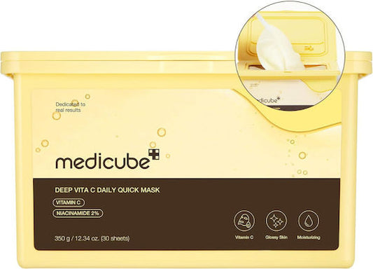 Medicube Deep Vita C Daily Quick Μάσκα Ομορφιάς Προσώπου για Λάμψη Με βιταμίνη C και  Νιασιναμίδη 30τμχ